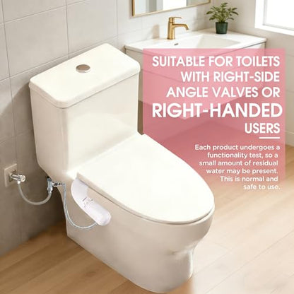Jamini Ultra-Slim Non-Electric Toilet Bidet Attachment with Dual Nozzles, Rear and Female Front Wash, Single Cold Water with Adjustable Pressure, 0.23" Slim Design, Detachable for Easy Cleaning - style: Diamond Knob – Right