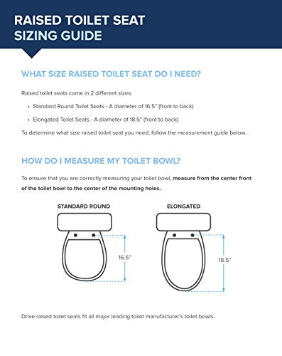 Drive Medical Premium Plastic Raised Toilet Seat with Lock, Elongated | Raised Toilet Seat Includes Lock and Padded Armrests for Comfortable Everyday Bathroom Support, Elongated