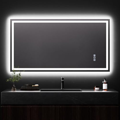 QAOYEDE 24"x45" LED Bathroom Mirrors for Wall, Bathroom Mirror with Lights - size: 45''x24''