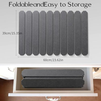 Stone Drying Mat Fast Dry Foldable Design Instant Absorption Aesthetic | Kitchen Sink Dish Drying Mats for Bathroom Home Sink Bath Shower Countertop Vanity Bathroom Home Bath Shower Countertop Van - color: Gray
