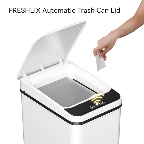 FRESHLIX Replacement Trash Can Lid Compatible with 2.2 x 2.6-Gallon Sensor Trash Can Battery Powered White - color: White-Lid