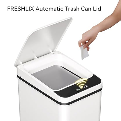 FRESHLIX Replacement Trash Can Lid Compatible with 2.2 x 2.6-Gallon Sensor Trash Can Battery Powered White - color: White-Lid