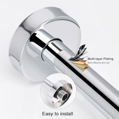 NearMoon Shower Arm, Extra Extension Arm with Flange, Stainless Steel Wall-Mounted Showerhead Extender Pipe (24 Inch, Chrome Finish) - color: Chrome Finish, style: 24 Inch