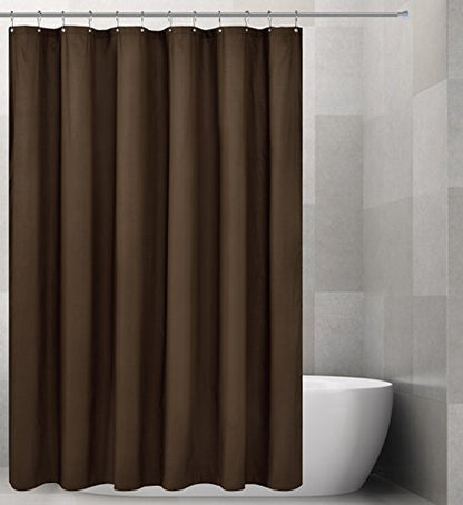 Barossa Design Soft Microfiber Fabric Shower Liner or Curtain, Hotel Quality, Machine Washable, Water Repellent, Chocolate Brown, 70 x 72 inches - color: Brown, size: 70"W x 72"L (Pack of 1)