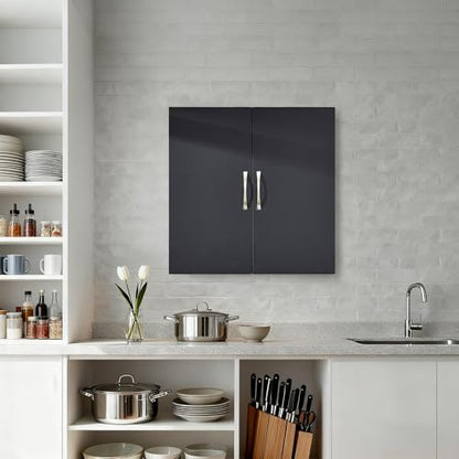 Over Toilet Wall Mount Bathroom Cabinet, Wall Size, Black | Wall-Mounted Over-Toilet Cabinet With Adjustable Shelf, Multi-Use Bathroom & Laundry Storage, HUS-BZR200 - color: Black2