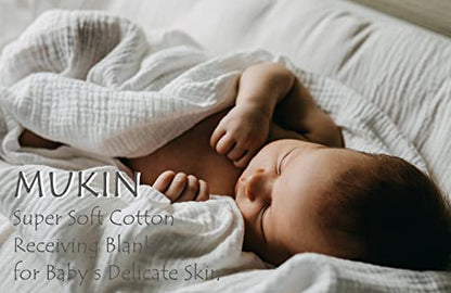 Baby Bath Towels, Super Soft Cotton Receiving Blanket for Baby's Delicate Skin,2Pack Swaddle Blanket for Newborns Toddlers Boy Girl,Baby Registry as Shower (White+White) - color: White+white