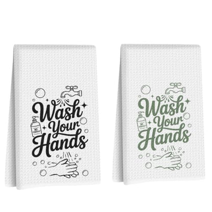 ZHAMEN Waffle Kitchen Towel Soft Absorbent Hand Tea Towels Set of 2 - color: Multi 1569
