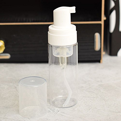 2-Piece Plastic Foamer Bottle Clear Pump Dispenser Mini Travel Size Foaming Soap Face Wash 1.7 Oz, No leaks!