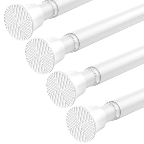 4Pack Tension Rods for Windows Small Tension Rods 16-38inch Adjustable Curtain Rods No Drilling Small Rod Spring Curtain Rods For Doorway,Closet,Kitchen,Window - color: White, size: 16" to 38"-4Pcs