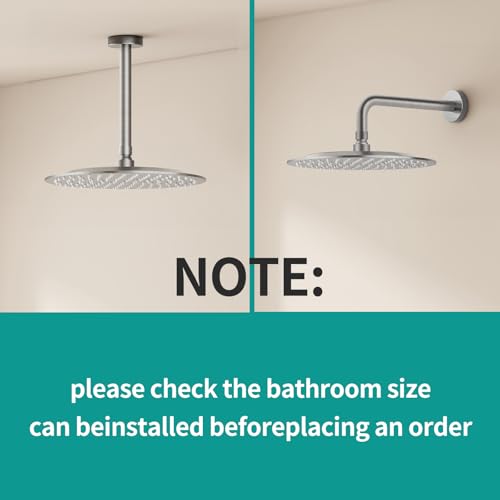 All Metal Rain Shower Head - Heavy Duty Stainless Steel, Easy Install, High Water Flow, Ultra-Thin Modern Design for Bathroom (Brushed Nickel, 10）BNW0088 - color: Brushed Nickel, size: 10