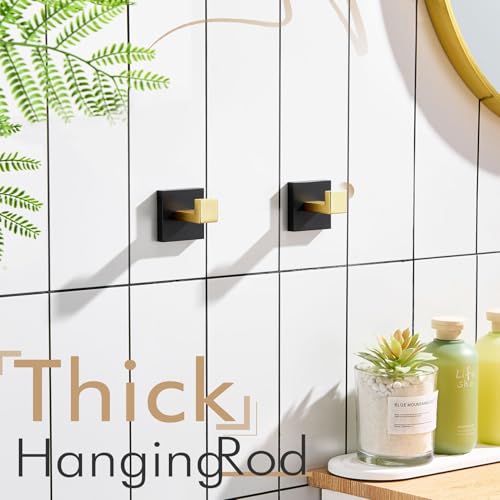 KOKOSIRI Robe Hooks for Bathrooms Towel Hooks Coat Hook Kitchen Garage Heavy Duty Wall Mounted Stainless Steel Brushed Gold and Matte Black, 2 Pack B1010GDK-P2 - color: Black Gold, size: 2 Pack