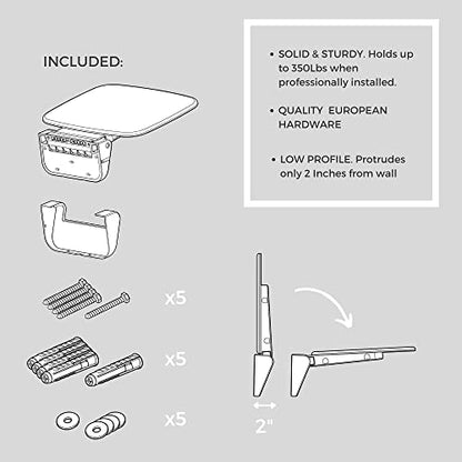 Folding Shower Seat Wall Mounted – Secure Fold Down Shower Bench, 350lbs Capacity, Space-Saving & Easy to Clean, Satin Nickel - color: Satin Nickel & White