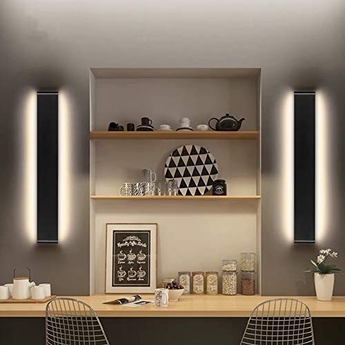 Ralbay 24 inch LED Wall Sconce Lighting, 20W Black Vanity Lights for Bathroom Vanity, Matte Black Modern Warm White 2700-3200K - color: Black-Warm White, size: 24 inch