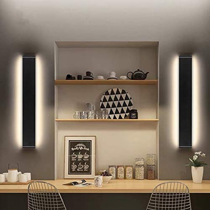 Ralbay 24 inch LED Wall Sconce Lighting, 20W Black Vanity Lights for Bathroom Vanity, Matte Black Modern Warm White 2700-3200K - color: Black-Warm White, size: 24 inch