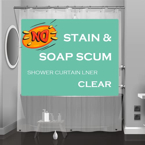 Clear Plastic Shower Curtain Liner, 72x72 Inch Thin Lightweight Transparent Plastic Bathroom Shower Showroom Inner Curtain with Rustproof Metal Grommet Holes and Weighted Magnets - color: A01-clear, size: 72"W x 72"L (Pack of 1)