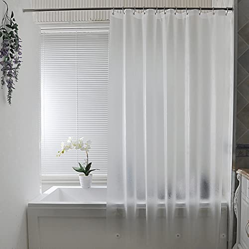 AooHome Extra Long Shower Curtain Liner, Clear Eva Frosted Shower Curtain with 5 Bottom Magnets, Semi Transparent, 72 x 86 Inch - color: Pure Translucent, size: 72"W x 86"L (Pack of 1)