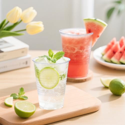 SIUQ 2000 Pack 9 oz Clear Plastic Cups, Bulk Disposable Water Cups 9 Ounce | Perfect For Parties, Picnics, BBQs, Weddings, Travel, Holidays. Use For Water, Juice, Soda, Coffee, Tea, Cocktails - style: 9 oz-2000pack