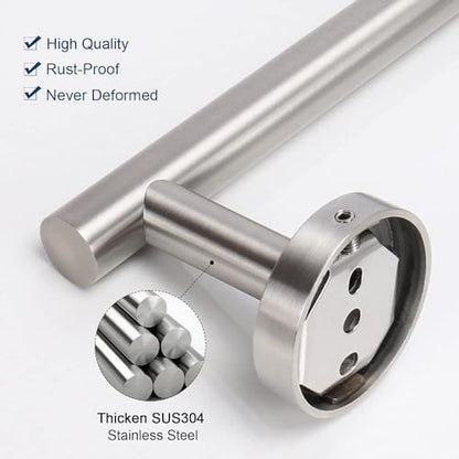 NearMoon Bath Toilet Paper Holder+ Hand Towel Holder, 2 Pieces Bathroom Hardware Set- Premium 304 Stainless Steel Toilet Roll Holder and Towel Rack Wall Mounted for Kitchen (Brushed Nickel) - color: Brushed Nickel