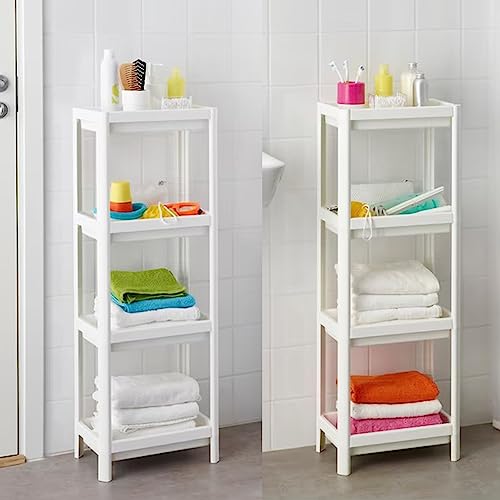 HIEEY 4 Tier Bathroom Shelf,Bathroom Rack, Shelves Organizer, for Laundry Pantry Kitchen Narrow Places