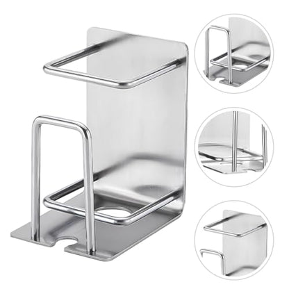 Mobestech Nail-Free Stainless Steel Toothbrush Holder Wall Mounted Bathroom Organizer with Toothpaste Storage Rack and Rinsing Cup for Home Bathroom Accessories