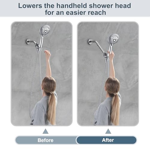 BRIGHT SHOWERS Shower Arm Extender for Rain and Handheld Shower Head, 6 Inch Shower Head Extension Arm, Shower Pipe Extension for Extending or Lowering Showerhead, Chrome - color: Chrome, style: 6 Inch Extension