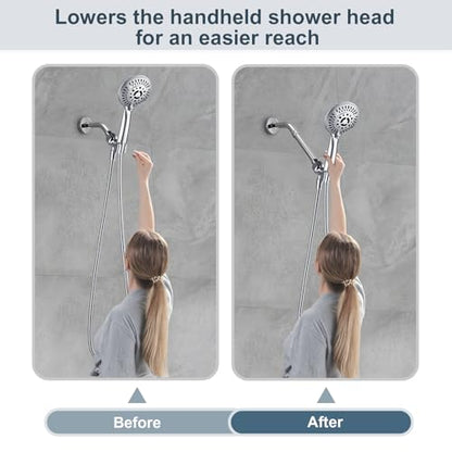 BRIGHT SHOWERS Shower Arm Extender for Rain and Handheld Shower Head, 6 Inch Shower Head Extension Arm, Shower Pipe Extension for Extending or Lowering Showerhead, Chrome - color: Chrome, style: 6 Inch Extension