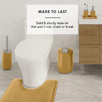 Clara Clark Bathroom Set – Bathroom Sets with Shower Curtain and Rugs, Soft Bathroom Rugs Non Slip, 23PC Gold Bathroom Accessories Set Complete with Bath Rugs, Shower Curtain Set with Liner and Hooks - color: Gold, size: Complete Set + Bath Rugs