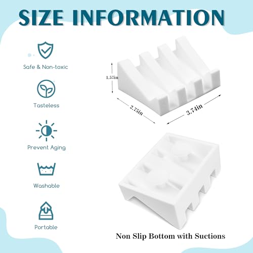 Soap Dish Holder for Shower with Suction Cup, Silicone Soap Holder & Saver Self-Draining Bar Soap Dish Keeps Soap Dry for Bathroom, Kitchen, Bathtub, Extends Soap Life (White-1Pack) - color: White - 1 Pack