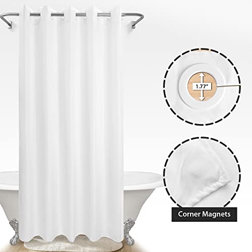 Extra Long No Hook Shower Curtain or Liner Soft Microfiber - Fabric Shower Curtain Liner Set, Machine Washable & Water Repellent, White, 71x98 - color: White, size: 71"W x 98"L (Pack of 1)