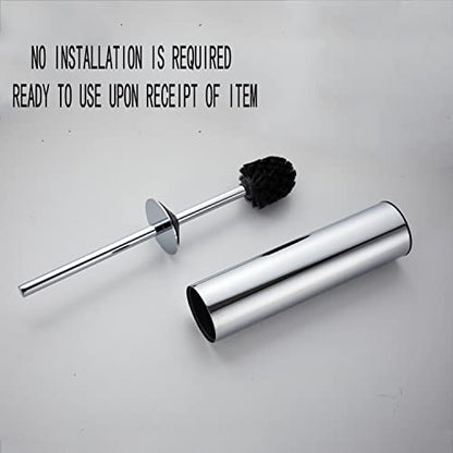 Freestanding Luxury Toilet Brush 304 Stainless Steel Toilet Brush and Holder 19-Inches Tall Round Rust Resistant Anti-Odor and Easy to Clean with Polished Chrome Finished - color: 19-inch Round High Polished Chrome