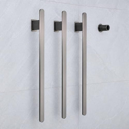 Bathroom Heated Towel Rack, Gray Towel Warmer, 3 Bars, 110V | Smart Touch Control, Wall Mounted, Concealed Hardwired, Stainless Steel, Dry Towels in Modern Bathrooms, Space-Saving Design - color: Gray-3 Bars