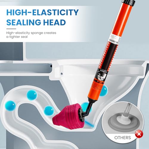 High Pressure Air Toilet Plunger, Heavy Duty Unclogger for Bathroom, Powerful Clog Remover Tool Alternative to Drain Snake (1PC)