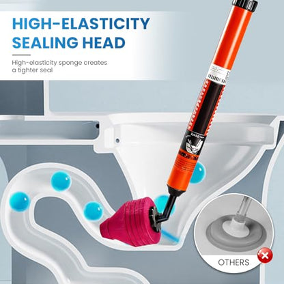 High Pressure Air Toilet Plunger, Heavy Duty Unclogger for Bathroom, Powerful Clog Remover Tool Alternative to Drain Snake (1PC)