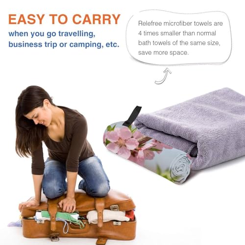 Peach Blossoms Full of Branches Quick Dry Bath Towels - Super Soft Bath Towels for Home, Spa, Gym, Travel - color: Peach Blossoms Full of Branches, size: 31.5"x63"