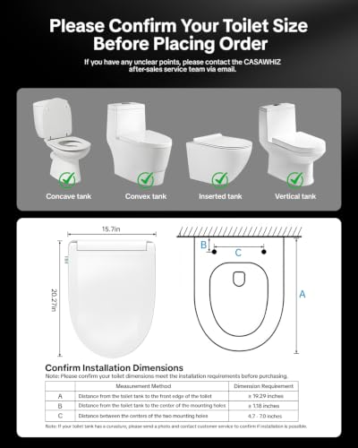 Bidet Toilet Seat in Elongated White – 4 Cleaning Modes | Bidet with Dryer Heated, Warm Water, Automatic Odor Removal, Remote Control | Smart Toilet Seat with Night Light for Families