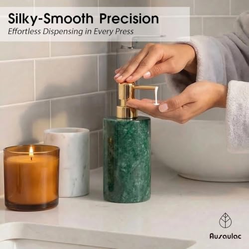 Marble Soap Dispenser, Hand Soap Dispenser for Bathroom Kitchen Countertop - Lotion and Liquid Soap Dispenser (1, Green) - color: Green