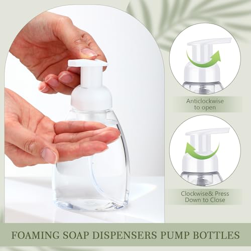 Nuenen 48 Pieces 8oz Foaming Soap Dispenser Refillable Foaming Pump Bottles Bulk Travel Hand Soap Dispenser Plastic Press Bottles Empty Containers for Shampoo Bathroom Commercial(White) - color: White