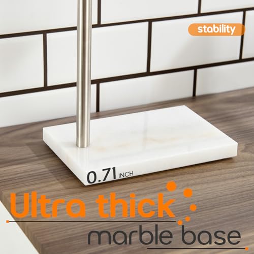 Standing Towel Rack Brushed Nickel 1-Tier Towel Bar for Bathroom Vanity Countertop with Heavy Marble Base Thicken Steady, Stainless Steel AN7002BR - color: Brushed Nickel, size: 1-Bar