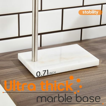 Standing Towel Rack Brushed Nickel 1-Tier Towel Bar for Bathroom Vanity Countertop with Heavy Marble Base Thicken Steady, Stainless Steel AN7002BR - color: Brushed Nickel, size: 1-Bar
