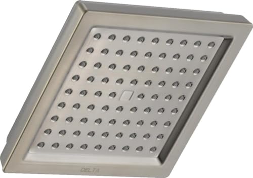 Delta Faucet Single-Spray Shower Head, Brushed Nickel Shower Head, Square Shower Head, Delta High Pressure Ѕhower Head, 2.5 GPM Ѕhower Head, Stainless RP62283SS - color: Stainless