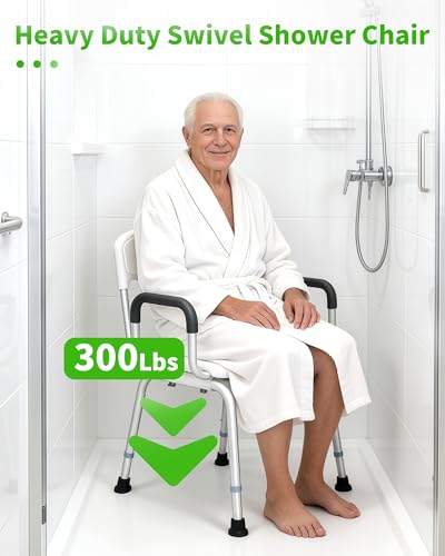 Shower Chair for Inside Shower - Swivel Shower Chair for Elderly and Disabled - Heavy Duty Shower Seat Bathtub with Arms for Handicap, HDB-788A - size: Swivel