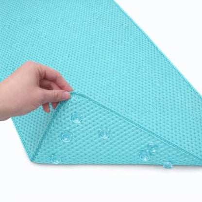 Bathtub Mat Non Slip, Bath Mat for Tub Non Slip, Tub Mat Extra Large 36 x 17 in, Bathtub Mat with Suction Cups & Drain Holes, Soft Foam, Machine Washable, Aqua Blue - color: Aqua Blue