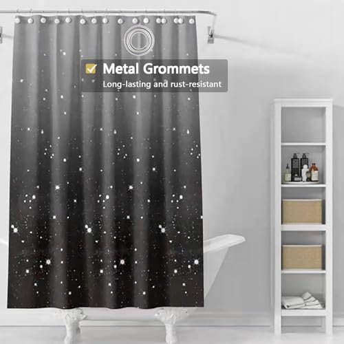 TIKABC Shower Curtain Liner, 4G PEVA Shower Liner, Plastic Waterproof Shower Curtains, with Grommet Holes and 3 Magnetic Weights(Gradient Black) - color: Gradient Black