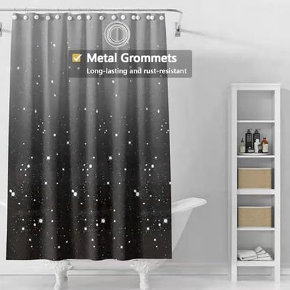TIKABC Shower Curtain Liner, 4G PEVA Shower Liner, Plastic Waterproof Shower Curtains, with Grommet Holes and 3 Magnetic Weights(Gradient Black) - color: Gradient Black