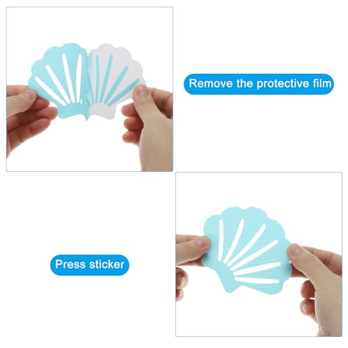 PATIKIL 12 Pcs Non Slip Bathtub Stickers, Anti Slip Shower Stickers Bathroom Shower Floor Decals Sea Shell Shape Cute Treads Tubs, White - color: White