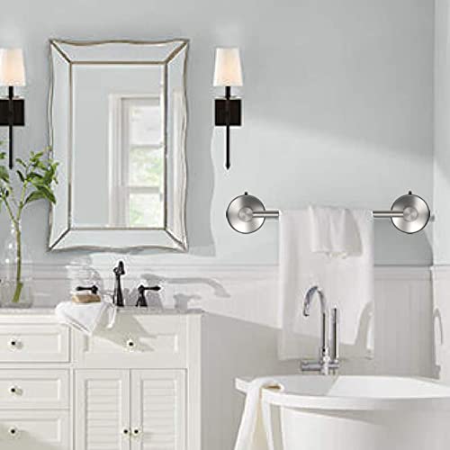 DGYB Adjustable Suction Cup Towel Bar for Bathroom 14 Inch ~ 27 Inch Brushed Nickel Towel Rack Stainless Steel Bath Towel Holder for Glass Shower Door - color: 14"~27" Towel Bar - 1pc/Brushed Nickel
