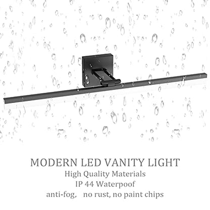 Ralbay 32" Matte Black Bathroom Vanity Light - 18W Adjustable Modern LED Lighting Fixture for Bathroom (6000K Cool White Light) - color: Black, size: 32 inch