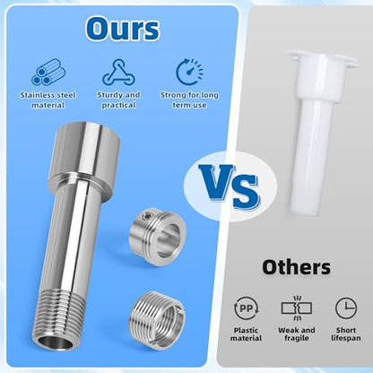 Tub Spout Adapter Kit, 304 Stainless Steel, Universal Fit for 1/2" Copper Pipe, 1/2" IPS and 3/4" IPS Threads, Bathtub Faucet Spout Repair Kit for Diverter & Non-Diverter Spouts