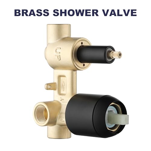 Shower System, All Metal Black Shower Faucet Set, Matte Black | 8" Rainfall Shower Head and Handheld Spray Combo, Round Shower Head and Handle Set with Valve and Trim Kit - color: Matte Black
