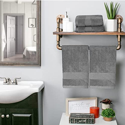 Lchkrep Bathroom Hand Towels (14x30 inch), Home Soft 100% Cotton Super Soft Highly Absorbent Hand Towels for Bath, Hand, Face, Gym and Spa (Gray-2 Pack) - color: Gray-2pack